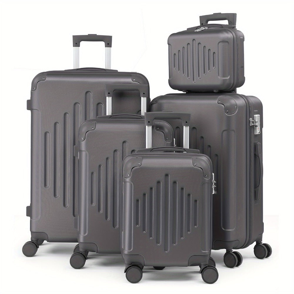5-Piece Hard Shell Spinner Luggage Set for Family & Group Travel – 12 16 20 24 28 Inch Lightweight Suitcases with Carry-On | 5 Colours | Free UK Delivery
