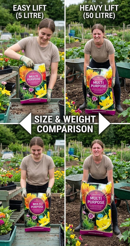 6x Growmoor Multi Purpose Compost 5L All Purpose Potting Soil for Plants, Flowers, Seeds, Vegetables & Garden Containers Indoor & Outdoor Growing Medium