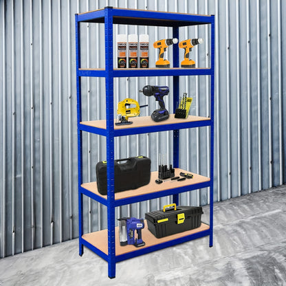 5-tier Heavy-duty Racking, Bolt-free Industrial Racking, Adjustable Metal Storage Rack, Maximum Load Capacity Up to 875kg, Store Display Rack for Home, Garage, Shed, Warehouse, Office, Basement, 150/180cm, Utility Racks