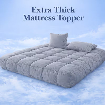 Luxury Mattress Topper 10cm Thickness – Soft Breathable Box Quilted Bed Topper with Corner Straps, No Lumping | Single, Small Double, Double, King & Super King