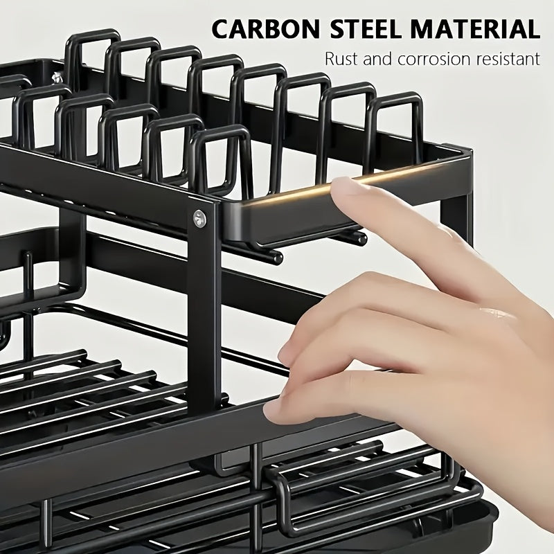 Two-Tier Multifunctional Dish Rack for Storing Bowls And Plates