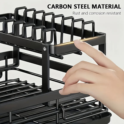 Two-Tier Multifunctional Dish Rack for Storing Bowls And Plates