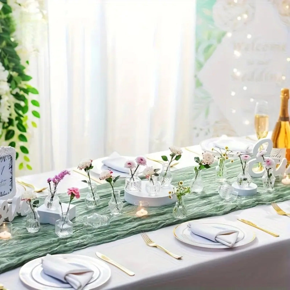 Glass Bud Vases Set of 10 Clear Mini Vintage Flower Vases Wedding Table Centrepiece Home Party Decor Gift