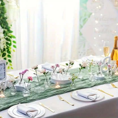 Glass Bud Vases Set of 10 Clear Mini Vintage Flower Vases Wedding Table Centrepiece Home Party Decor Gift