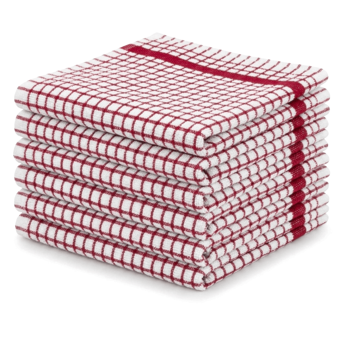 Pack of 6 Large Tea Towels 40x60cm – 100% Cotton Luxury Check Soft Kitchen Towels – Highly Absorbent Dish Cloths – Durable Washable Tea Towels for Drying Dishes, Cleaning, Cooking, Household, Restaurant, Bar, Café, Catering, Commercial & Professional Kitc