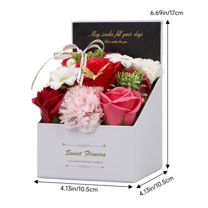 Flower Flower Soap in Gift Box Decorative Soap Artificial Flower Bath Soap for Birthday Valentine'S Day Her Girls Lover Partial soap floral decoration