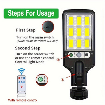 10/8/6/4/2/1PACK Outdoor Solar Lights 108COB Motion Sensor Street Lamp with Remote Control - 3 Lighting Modes, 180° Coverage, Easy-to-Install for Garden Garage Yard Backyard Patio