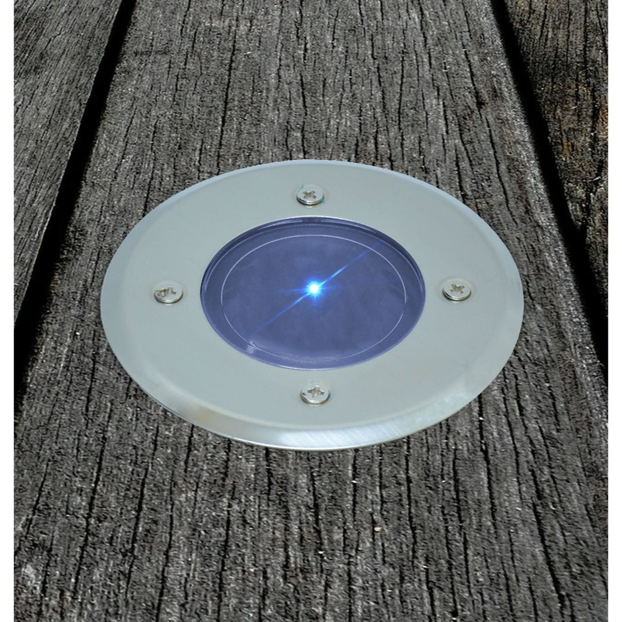 Taylor & Brown 8 Pack Solar Decking Lights Outdoor Garden Stainless Steel Solar Powered Ground Disk Lights Lamp Bright White Deck Landscape Pathway Lighting, Solar Outdoor Lights