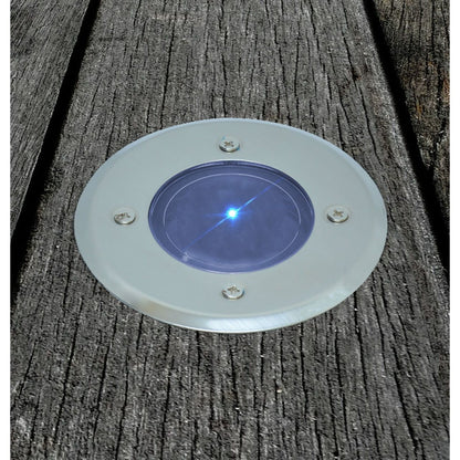 Taylor & Brown 8 Pack Solar Decking Lights Outdoor Garden Stainless Steel Solar Powered Ground Disk Lights Lamp Bright White Deck Landscape Pathway Lighting, Solar Outdoor Lights
