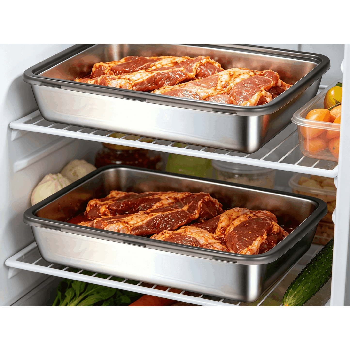 Stainless Steel Food Storage Containers 6pcs Set - Airtight Lunch Boxes, Microwave Safe, Stackable Kitchen Organization Containers for Fridge/Freezer