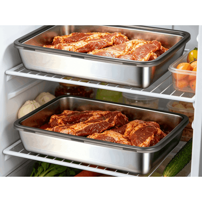 Stainless Steel Food Storage Containers 6pcs Set - Airtight Lunch Boxes, Microwave Safe, Stackable Kitchen Organization Containers for Fridge/Freezer