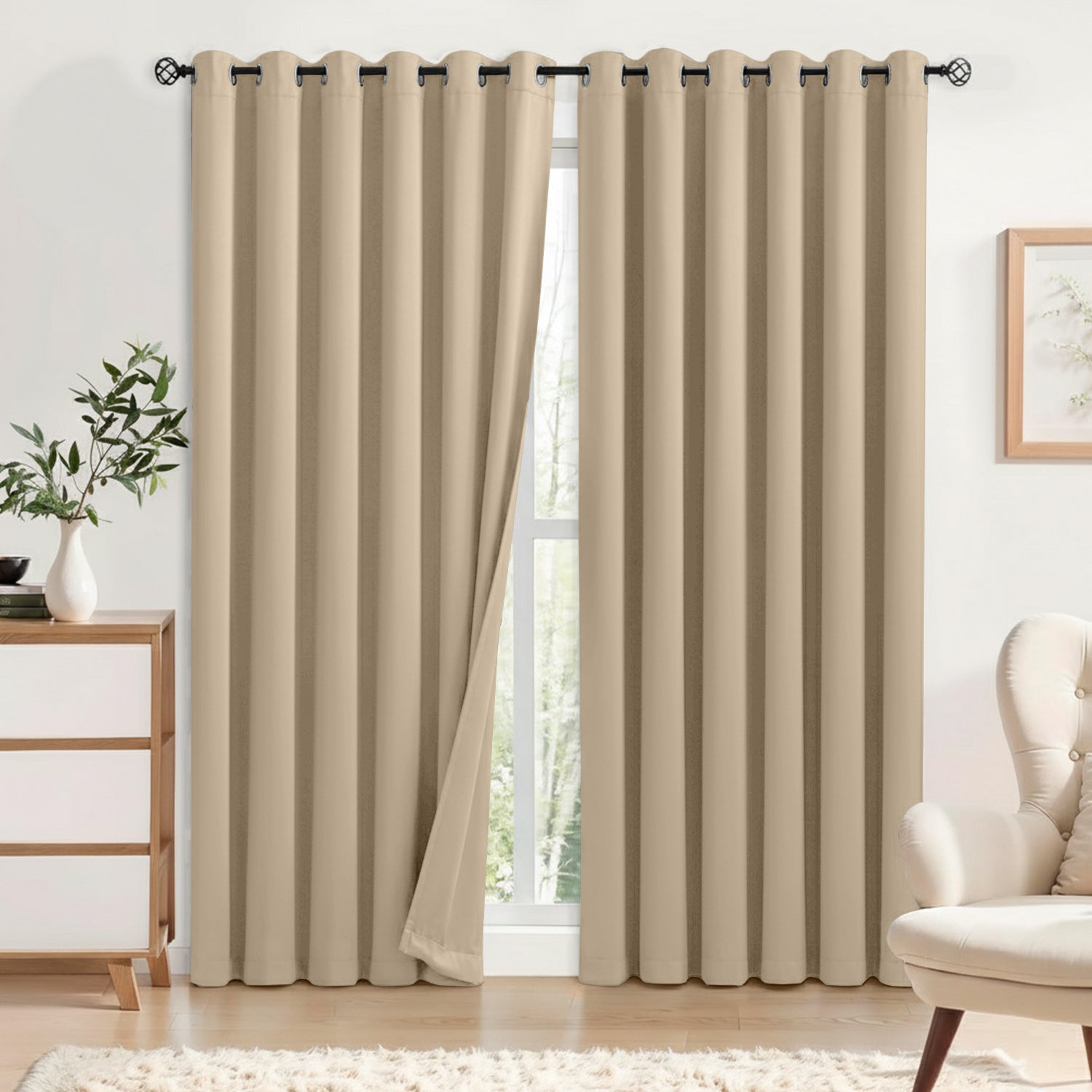 Blackout Eyelet Curtains with Matching Ties – Colour & Size Options
