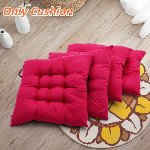 Rose Red Four-piece Outdoor Seat Cushion Combo, Specifications 40×40×5 Cm, Aloe Cotton and Pearl Cotton Blended Material, Creates A Comfortable Sitting Sensation Experience for Courtyard and Terrace