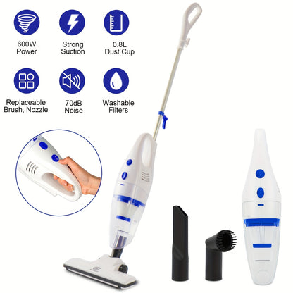 SUPERLEX 600W Vacuum Cleaner with Cable 4-in-1 Upright Bagless Vacuum, Hand-held Stick Vacuum Cleaner 16Kpa Suction with HEPA Filter for Animal Hair, Carpet, Floor