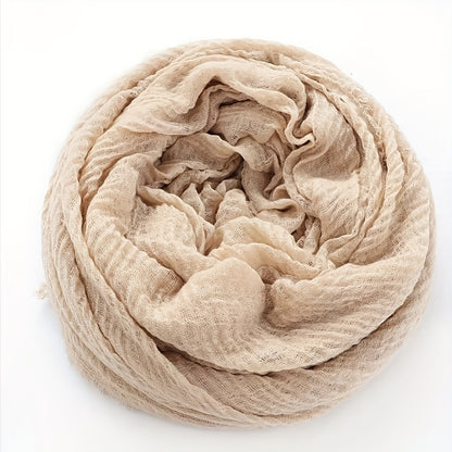 3pcs/Lot Solid Color Bubble Pleated Warm Autumn And Winter Scarf Solid Color Muslim Headscarf Hijab Scarf Ramadan
