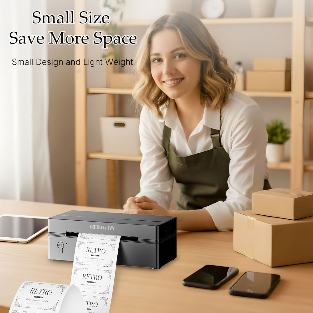 Compact Wireless Label Maker 4x6 – Thermal Shipping Label Printer for Small Business & Home, Compatible with Android, iPhone & Windows, Black/Pink/White
