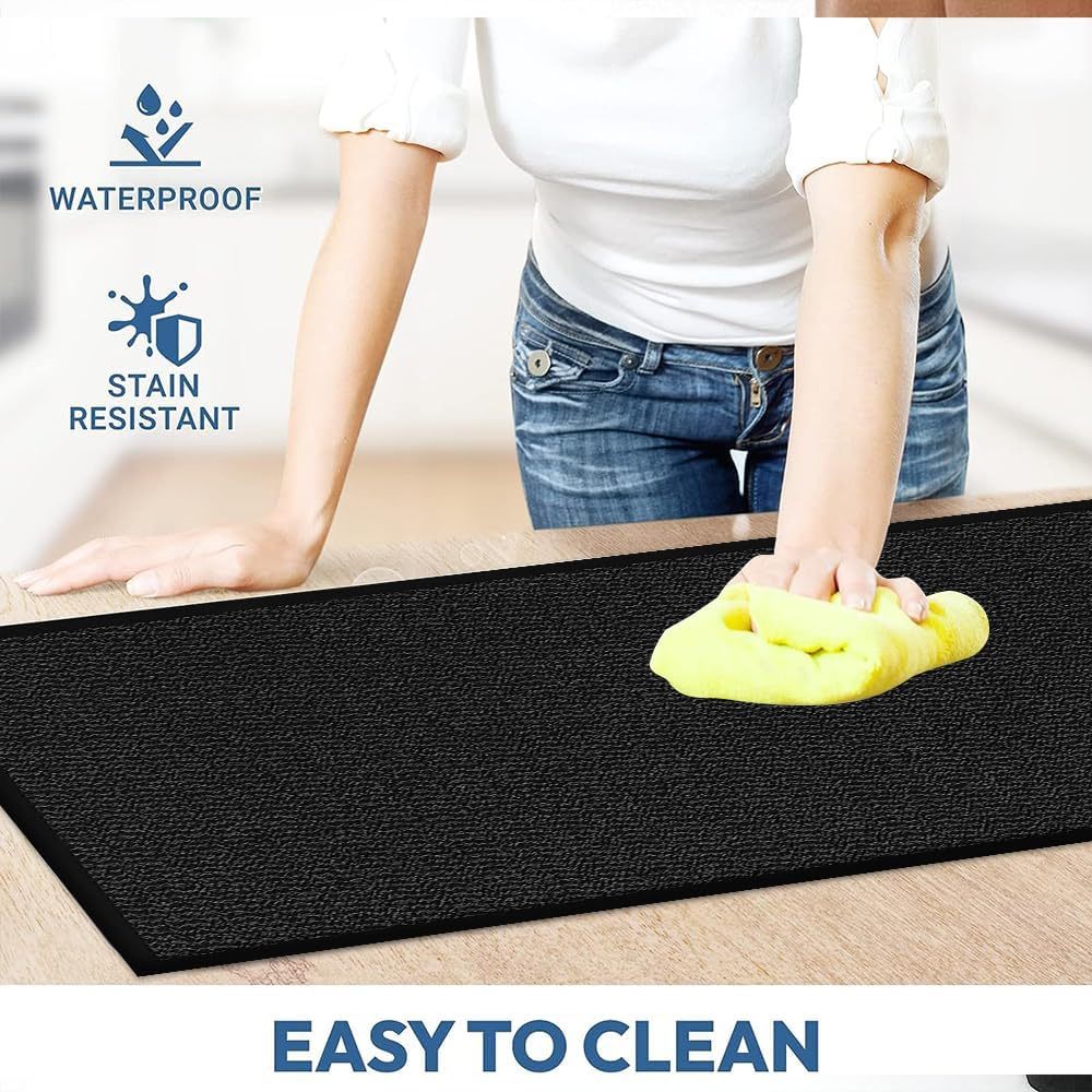 1pc Sunny Indoor & Outdoor Rug – Heavy-Duty Non-Slip Rubber Backed Doormat, Hallway Runner & Large Area Rug, Washable Dirt-Trapper Floor Mat for Entrance, Patio, Garden, Kitchen & Home Flooring