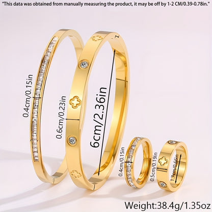 4pcs Lightly Luxurious Daily Stainless Steel Bracelets, Understated and Textured, Suitable for Work Commutes or Gatherings with Friends.