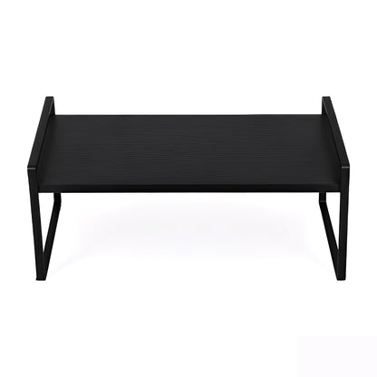 Multi-Tier Storage Rack, Mug Shelves for Desks, Black/White/Natural Wooden and Metal Countertop Organizer Shelf, Display Rack, Perfect for Dormitories Home Office Kitchen Bathroom
