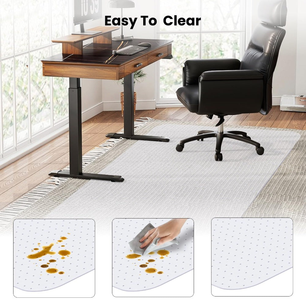 PVC Clear Chair Mat Non Slip Office Chair Desk Mat Floor Computer Carpet Protector Plastic Clear