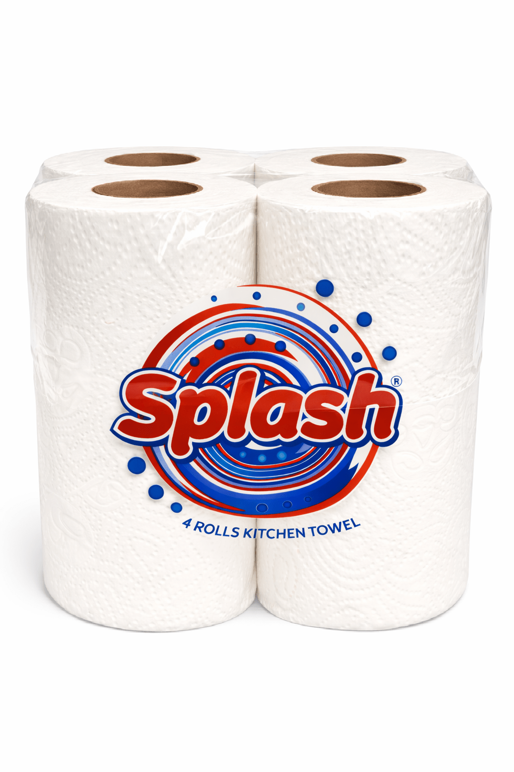 Kitchen Towels. Splash 2-ply Quilted Paper Rolls. Responsibly Sourced. Strong. 10m per Roll