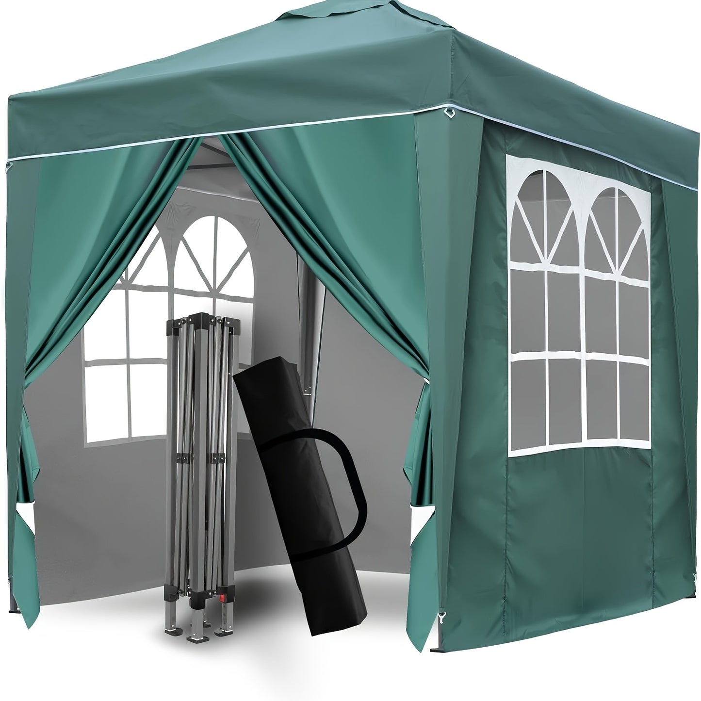 2x2m/3x3m Folding Garden Carport with Sidewalls, Heavy Duty Outdoor Canopy Tent with 3 Height Settings, UV50 for Car, Truck, Boat, Bike, Temporary And Removable(Grey, Green, Blue, Beige)