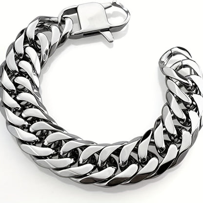 16/19/21Mm Width 316 Stainless Steel Curb Bracelet Hip Hop Party Men'S 316 Stainless Steel Bracelet Heavy Chain