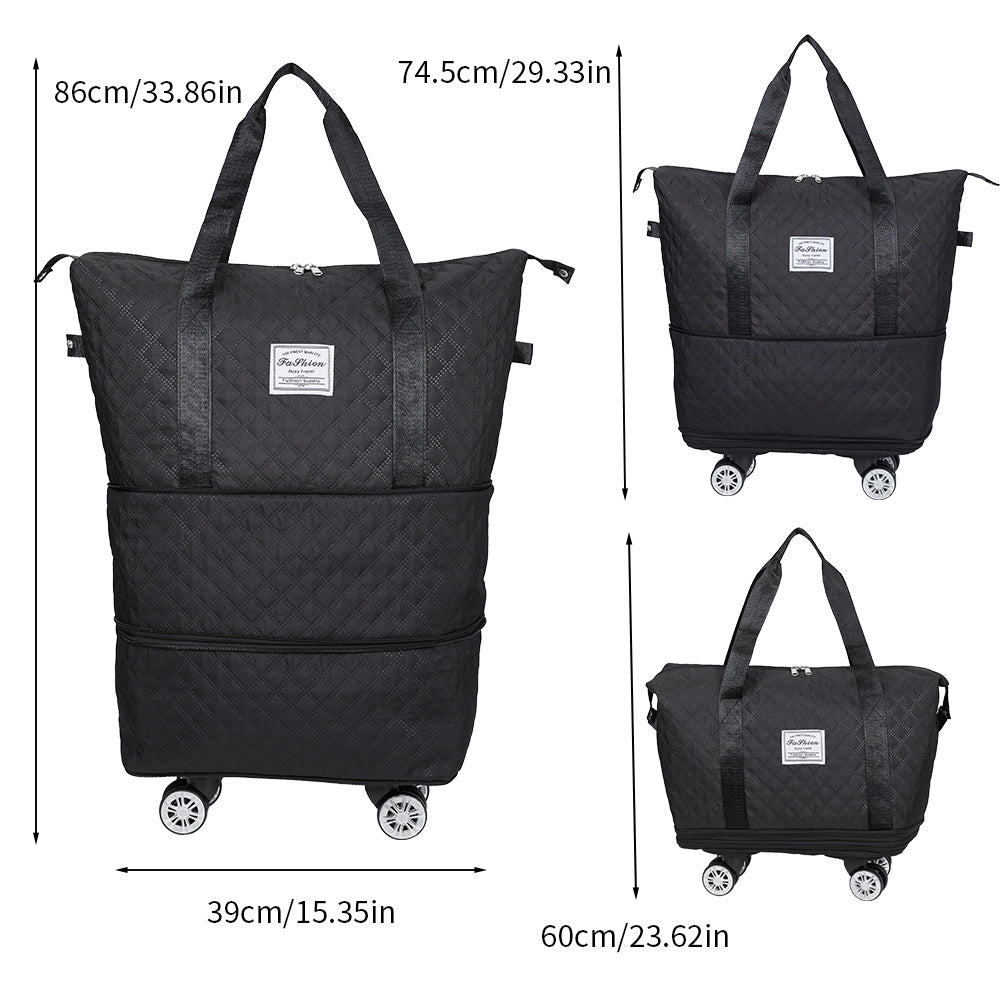 Travel Bag, Multifunctional Luggage Bag, Expandable Luggage Suitcase, Carry on Bag, Rolling Duffle Bag with Detachable Wheels, Travel Essentials Bag, Large Capacity with Zipper Closure, Ideal for Fitness, Yoga, and Everyday