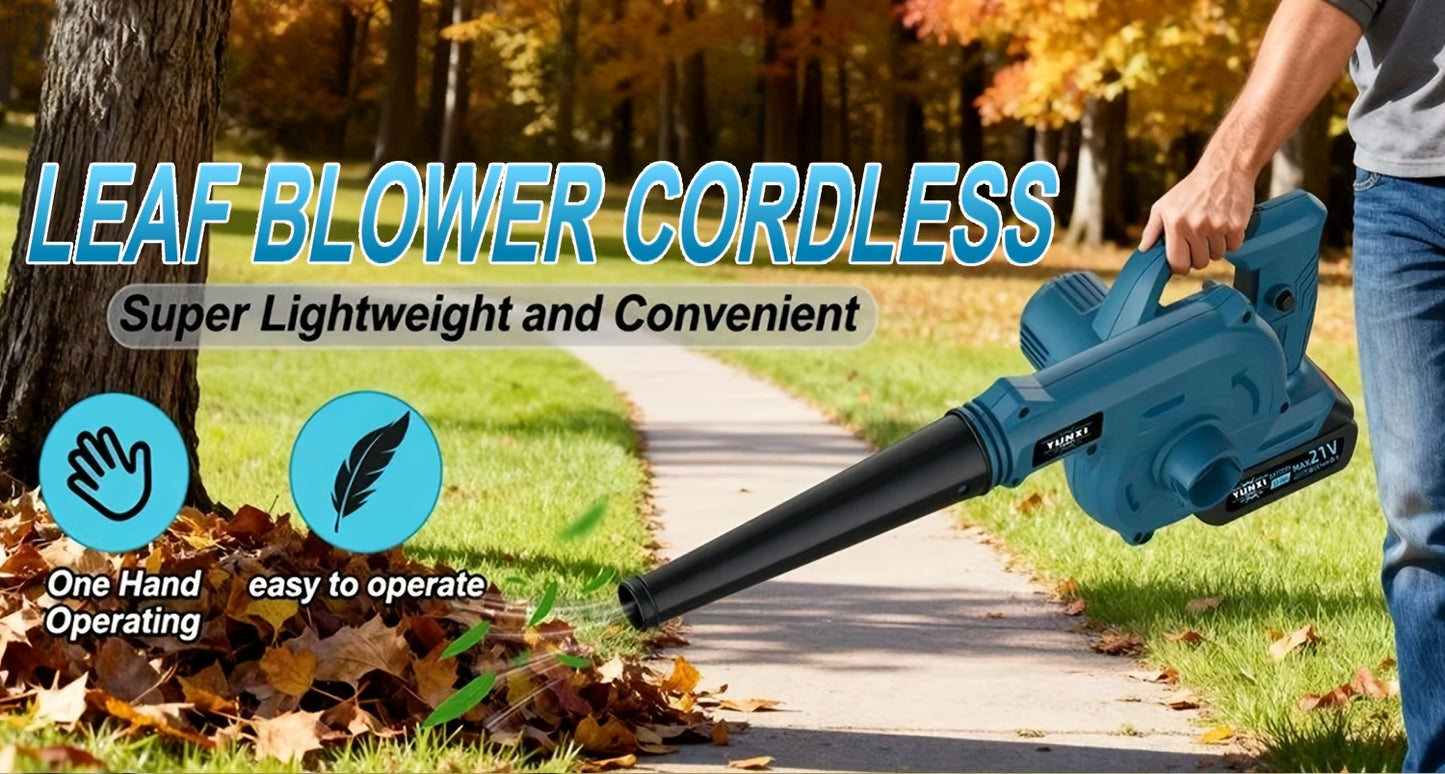 21V High-Capacity Blower, Wireless Blade Blower, Optional Lithium Battery (With Charger), Lightweight Construction, Efficiently Clears Fallen Leaves And Snow from Yards, Lawns, Garden Maintenance, Pathways, Patios, And Decks