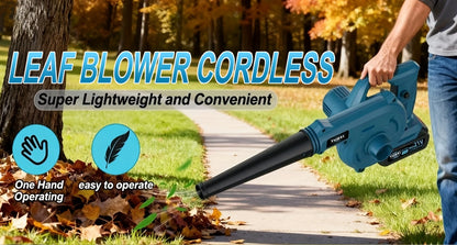 21V High-Capacity Blower, Wireless Blade Blower, Optional Lithium Battery (With Charger), Lightweight Construction, Efficiently Clears Fallen Leaves And Snow from Yards, Lawns, Garden Maintenance, Pathways, Patios, And Decks