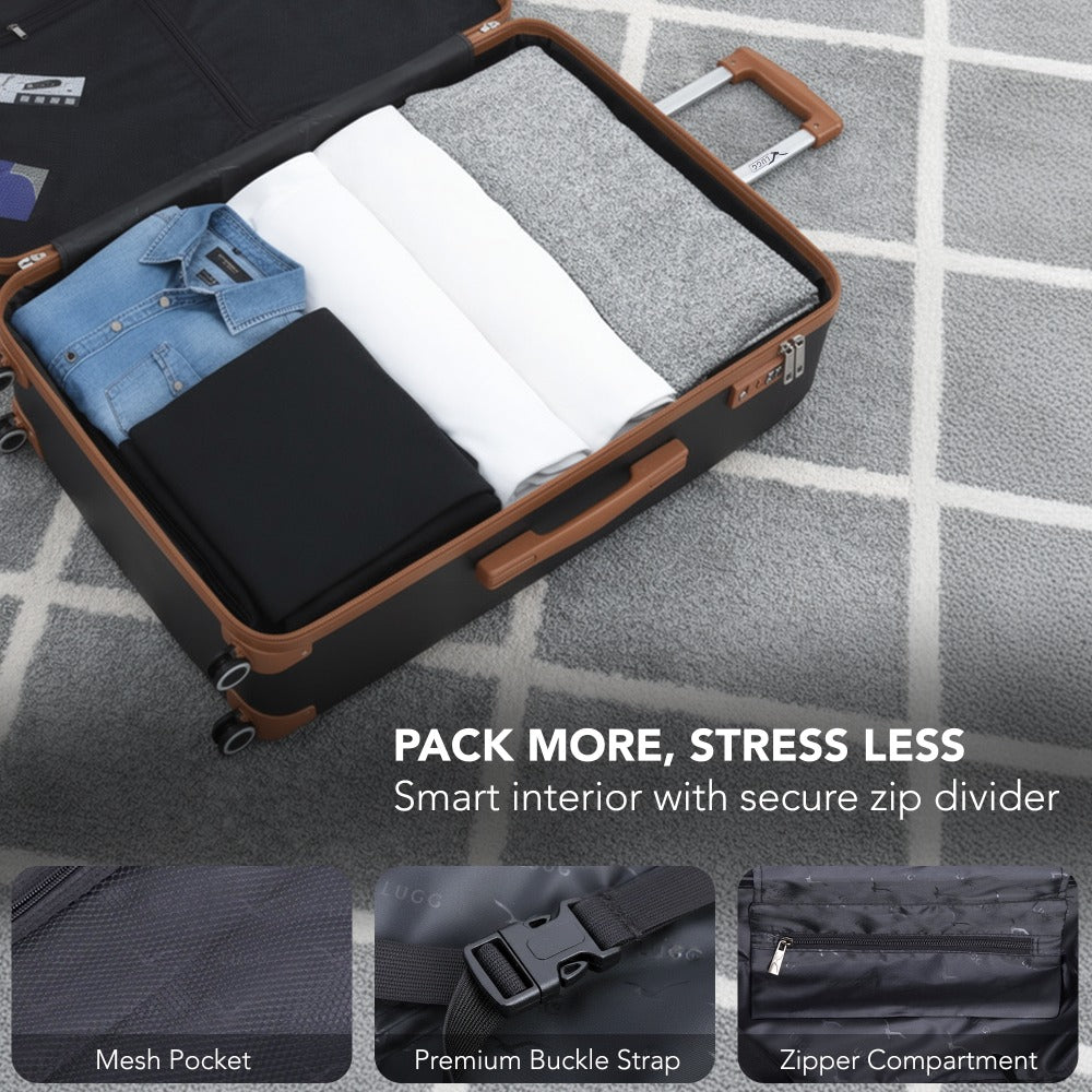 28 Inch Large Suitcase Lightweight ABS Hard Shell with TSA Lock & 4 Spinner Wheels - 75x49x29cm Check-In Luggage, Water-Resistant, UK Stock