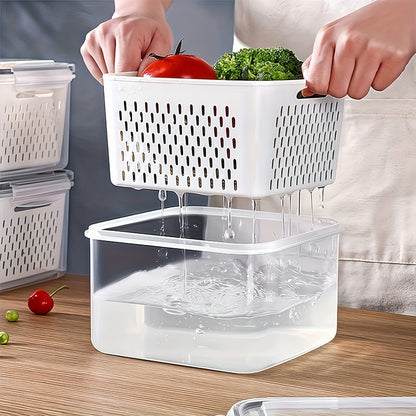 Food Storage Boxes with Drain Baskets - 9-Piece Set - feature detail 11