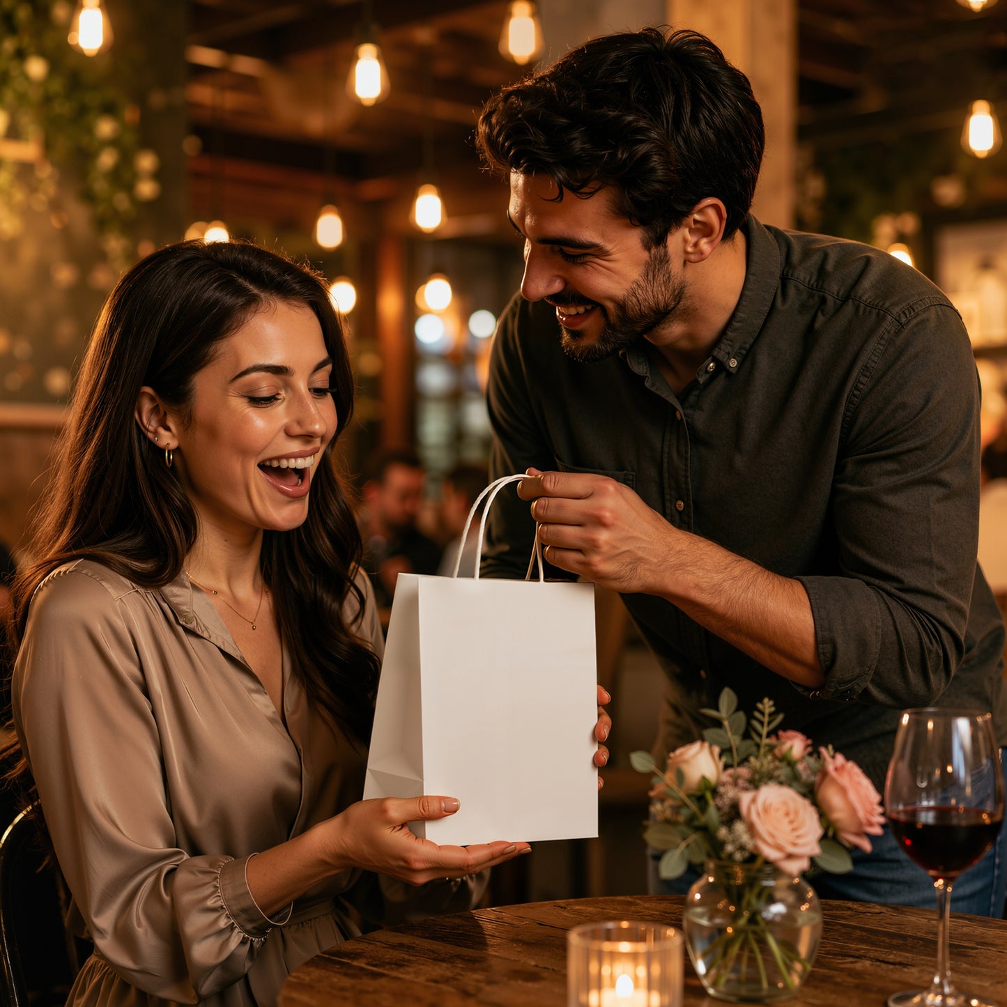 100-Pack Kraft Paper Bags with Handles – Ideal for Gift Wrapping, Parties, Holiday Celebrations & Retail Use