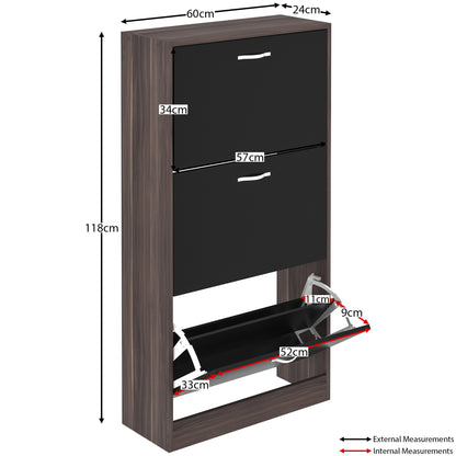 Vida Designs 3 Drawer Shoe Cabinet Shoe Rack Hallway Shoe Storage Cupboard