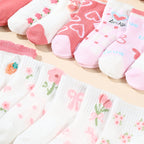 Baby Ankle Sock with Floral Bow Socks Five-Pair for practical home use - product gallery image 3