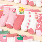 Baby Ankle Sock with Floral Bow Socks Five-Pair for practical home use - product gallery image 4