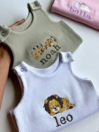 Baby Dungaree with Velvet, Personalised or Plain Dungarees Up - product gallery image 2