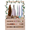 Baby Gift Basket with Wood, Wooden Shower Handle Clothes Rack 43x30x24cm