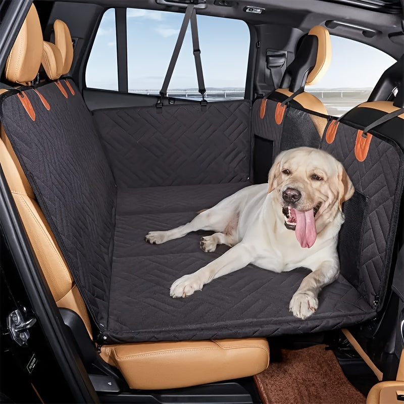 Back Seat Extender Dog Seat Cover for Back with Oxford Cloth, Hard Bottom Car
