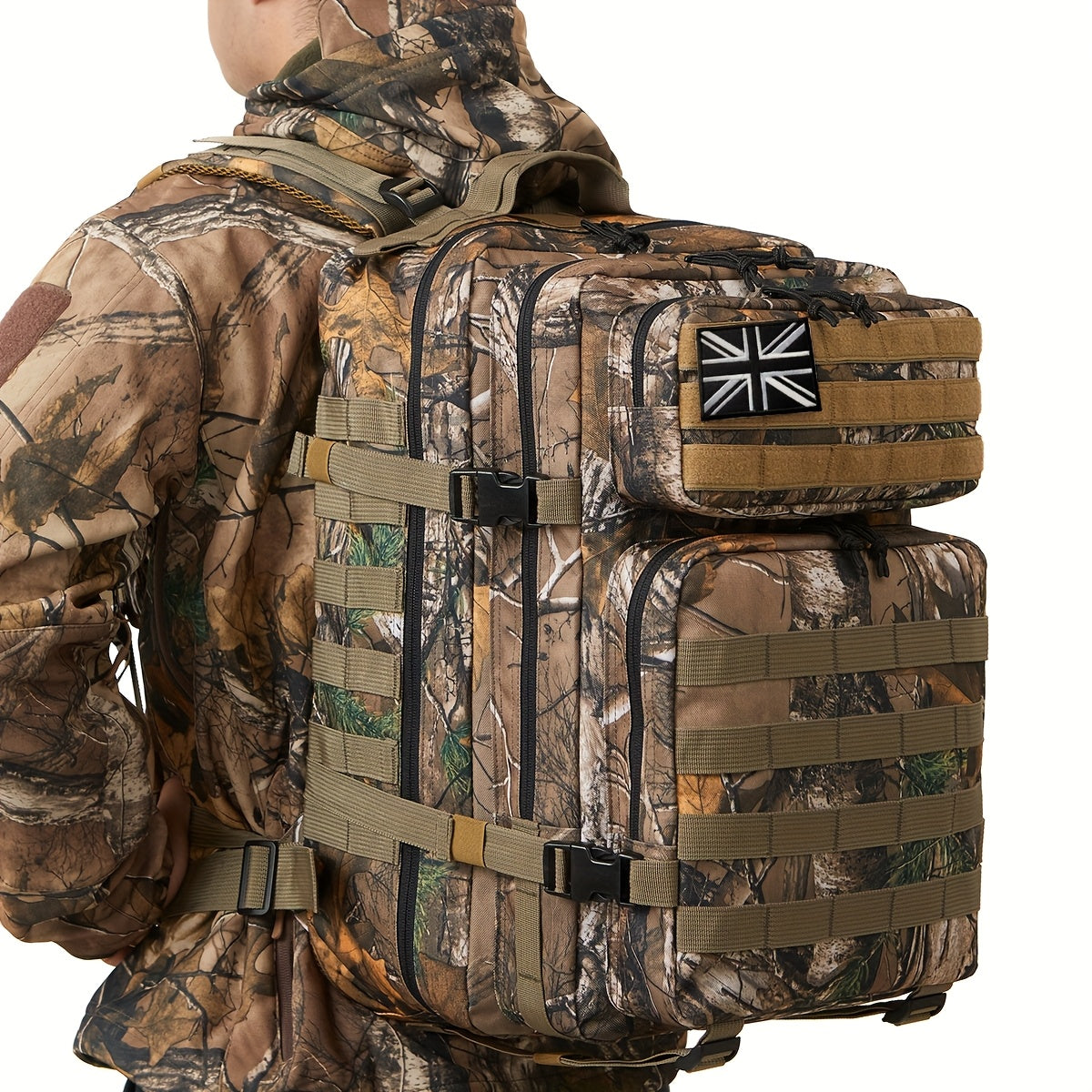 Backpack with Tactical MOLLE System Large Military-Style - Dark Brown option