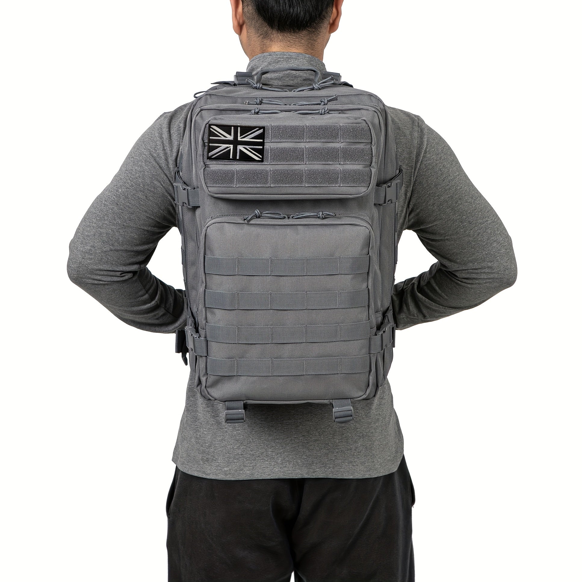 Backpack with Tactical MOLLE System Large Military-Style - Grey option