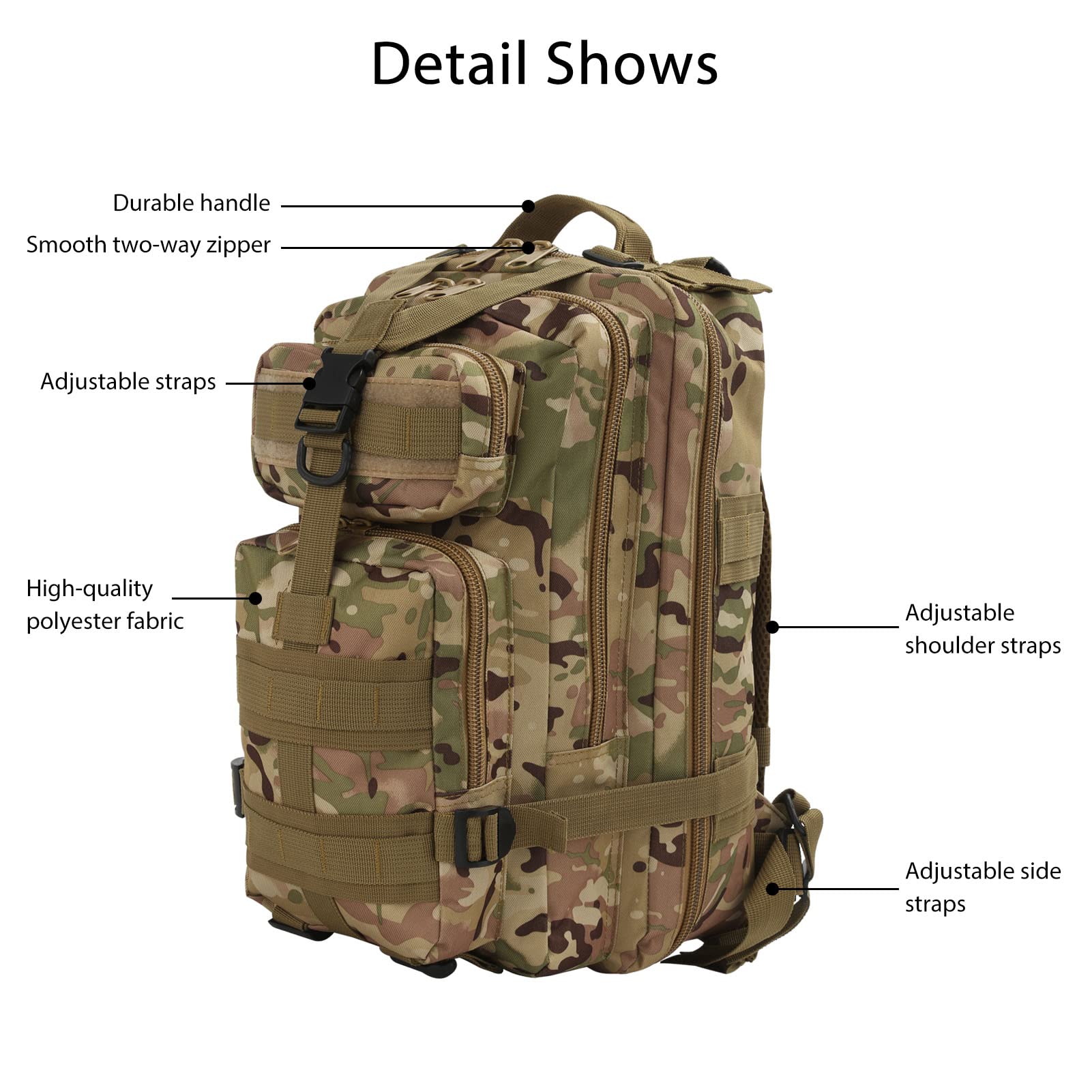 Backpack with Waterproof, Hiking Outdoor Camping Trekking Rucksack