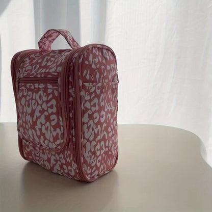 Hanging Toiletry Bag Women Large Capacity Travel Makeup Bag Organizer Bag with A PVC Compartment for Essentials Accessories Shampoo Cosmetics Toiletries Roomy Cosmetic Pouch Vanity Essential Toiletry Bag for International Travel Valentine's Day Gifts