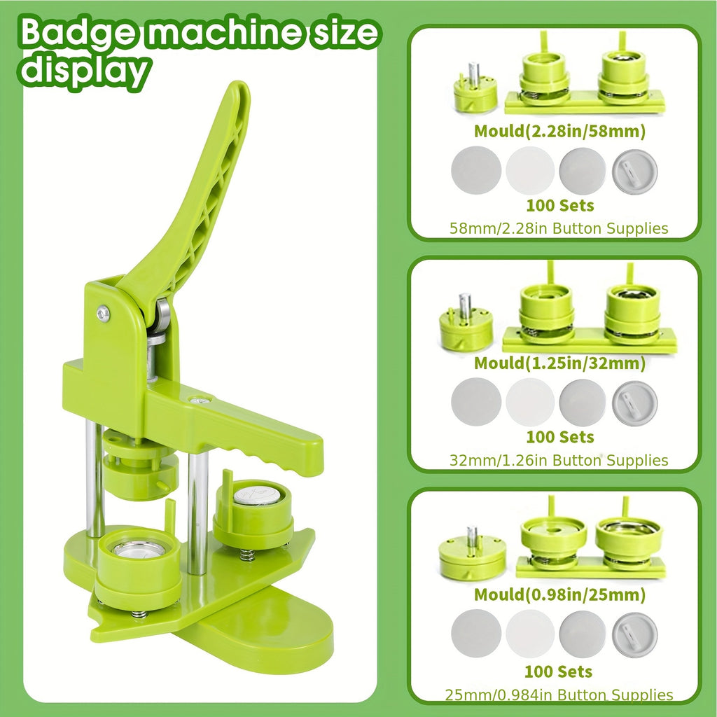Badge Maker Machine with 25mm, 32mm, Metal, Button Kit 100-Piece Heavy-Duty ABS Plastic - product gallery image 8