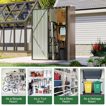 Nordivale Outdoor Garden Shed with Lockable Door|Removable Design for Firewood Logs, Tools, Lawnmower, Bike & Garbage Cans 75cm W X 54cm D X 163cm H