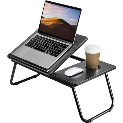 Foldable Laptop Desk, Adjustable Laptop Table with Cup Holder, Portable Bed Tray Table for Working, Reading, Eating, and Studying, Ergonomic Notebook Stand with Non-Slip Design