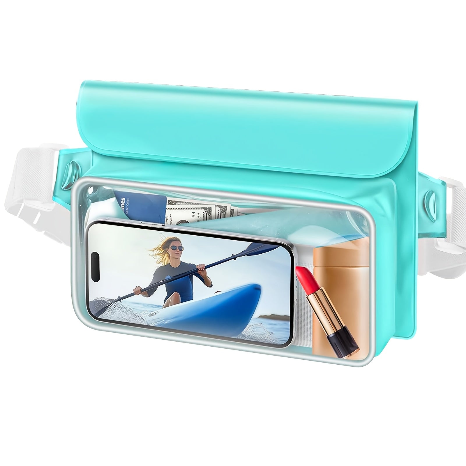 Bags & Accessorie with Waterproof Dry Bag Fanny Beach Waist - Cyan option