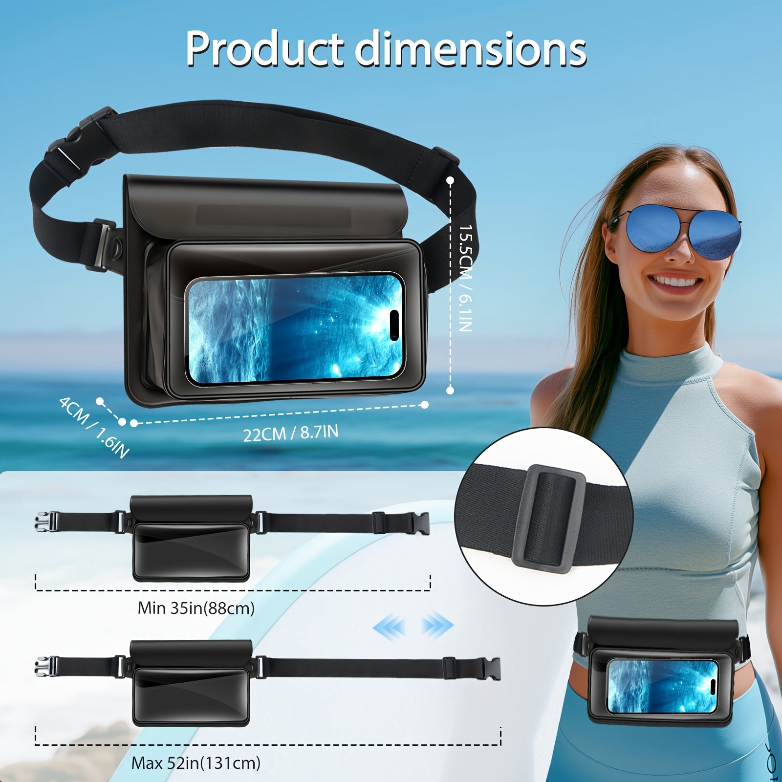 Bags & Accessorie with Waterproof Dry Bag Fanny Beach Waist