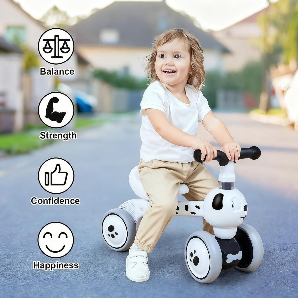 Balance Bikes & Ride-On with Wheels, Dalmatian Dog Bike Toddlers No Pedal - product gallery image 4