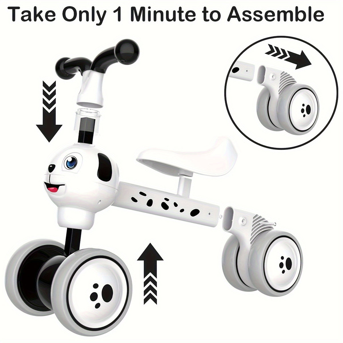 Balance Bikes & Ride-On with Wheels, Dalmatian Dog Bike Toddlers No Pedal - product gallery image 7